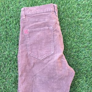 Brown purple corduroy high waisted skinny’s